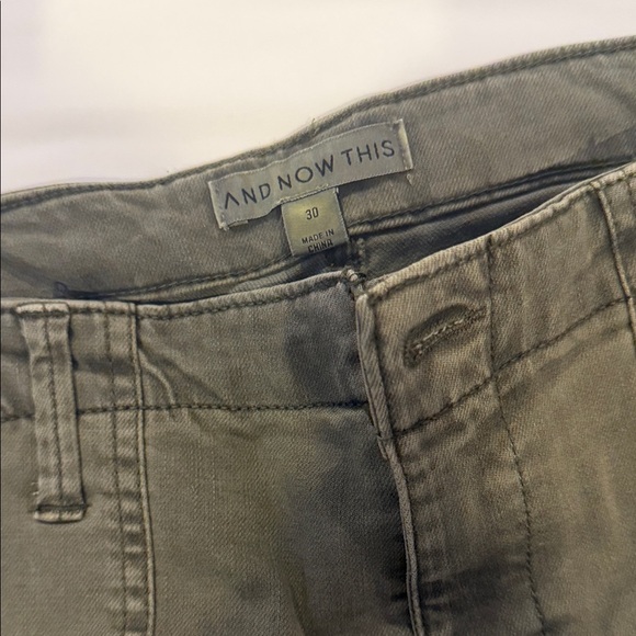 Women's Cropped Jeans in Olive - Picture 2 of 4